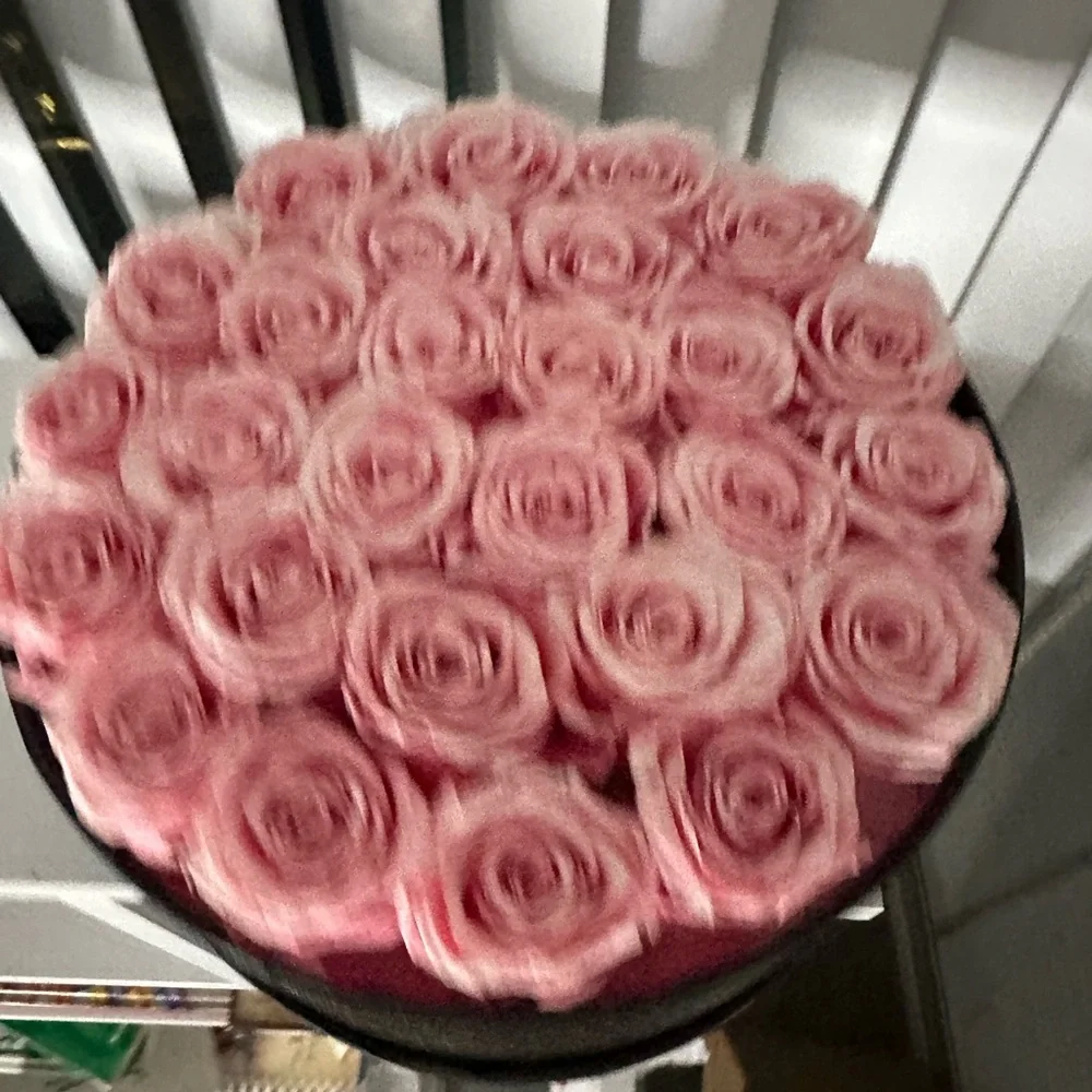 Pink Box Roses 🌹 Faux Floral Arrangement (color fading) extremely faded